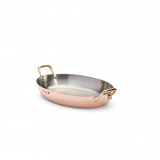 de Buyer Inocuivre pan oval 32 cm - copper with brass handles