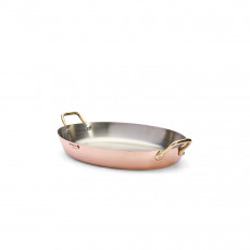 de Buyer Inocuivre pan oval 36 cm - copper with brass handles