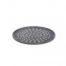 de Buyer baking sheet 32 cm round / perforated - blue steel