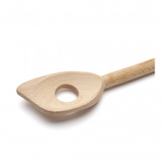 de Buyer B Bois Cooking Spoon with Edge & Hole - Beech Wood with Beeswax Finish