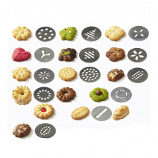 de Buyer Le Tube cookie press set, 16-piece