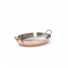 de Buyer Inocuivre pan oval 32 cm - copper with brass handles
