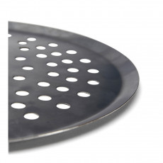 de Buyer baking sheet 32 cm round / perforated - blue steel