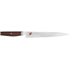 Miyabi 6000 MCT Sujihiki 24 cm - geformter Pakkaholz-Griff - MC63 - Braun