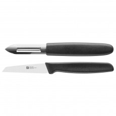 Zwilling TWIN Grip peeler & vegetable knife set, 2-piece, black - stainless steel