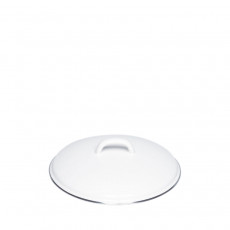 Riess Classic White Lid 18 cm - Enamel with Chrome Edge