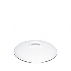 Riess Classic White Lid 20 cm - Enamel with Chrome Edge