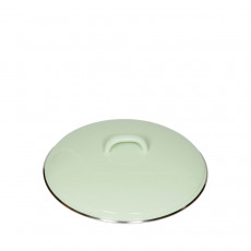 Riess Classic Colorful Pastel Lid 22 cm Nile Green - Enamel with Chrome Edge