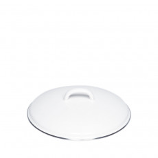 Riess Classic White Lid 22 cm - Enamel with Chrome Edge