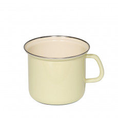 Riess Classic Colorful Pastel Pot 16 cm / 2.0 L Yellow - Enamel with Chrome Edge