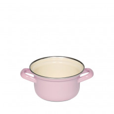 Riess Classic Colorful Pastel Casserole 12 cm / 0.5 L pink - enamel with chrome rim