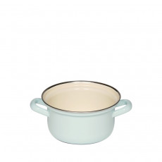 Riess Classic Colorful Pastel Casserole 14 cm / 0.75 L turquoise - enamel with chrome rim