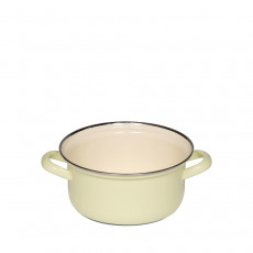 Riess Classic Colorful Pastel Casserole 16 cm / 1.0 L Yellow - Enamel with Chrome Edge