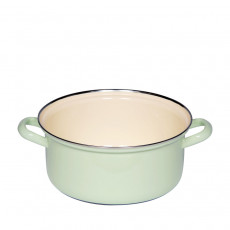 Riess Classic Colorful Pastel Casserole 22 cm / 3.0 L Nile Green - Enamel with Chrome Edge