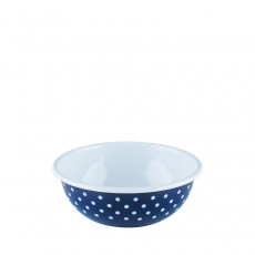 Riess Country Dirndl - Polka Dot Blue Bowl 18 cm / 1.0 L - Enamel