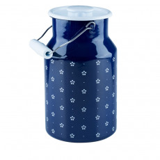 Riess Country Dirndl - Flower Blue Milk Can with Lid 2.0 L - Enamel
