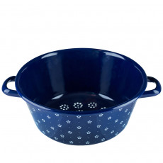 Riess Country Dirndl - Flower Blue Vegetable Strainer 28 cm - Enamel