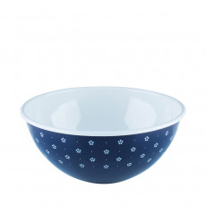 Riess Country Dirndl - Flower Blue Fruit Bowl / Salad Bowl 26 cm / 4.0 L - Enamel