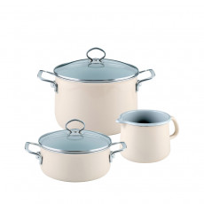 Riess Nouvelle Avorio extra strong 3-piece cooking starter set - enamel