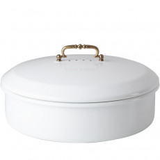 Riess Classic White Bread Box with Lid 36 cm - Enamel