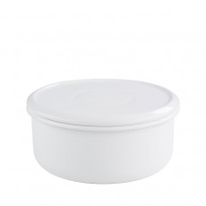 Riess Classic White Bread Box / Cookie Jar 24 cm with Lid - Enamel