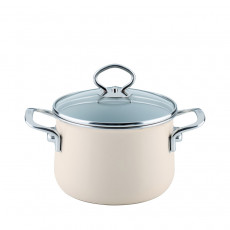 Riess Nouvelle Avorio extra strong meat pot with glass lid 16 cm / 2.0 L - enamel