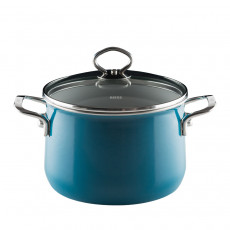 Riess Nouvelle Aquamarin extra strong meat pot with glass lid 20 cm / 4.0 L - enamel
