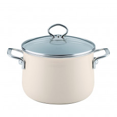 Riess Nouvelle Avorio extra strong meat pot with glass lid 20 cm / 4.0 L - enamel