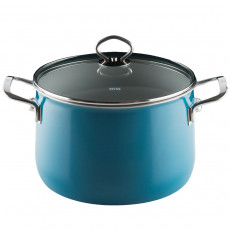 Riess Nouvelle Aquamarin extra strong meat pot with glass lid 24 cm / 6.5 L - enamel