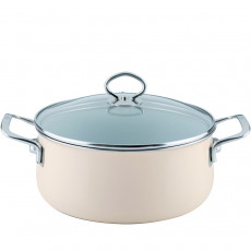 Riess Nouvelle Avorio extra strong casserole with glass lid 24 cm / 4.0 L - enamel