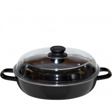 Riess Classic Black Enamel Braising Pan 28 cm with Lid - Enamel