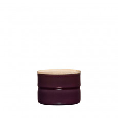 Riess Kitchen Management Storage Can 0.23 L Dark Aubergine - Enamel with Ash Wood Lid