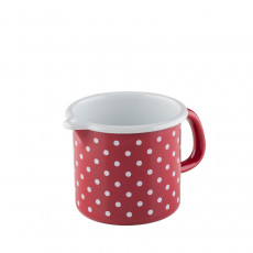 Riess Country Red Polka Dot Beak Pot 10 cm / 0.75 L - Enamel