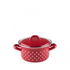 Riess Country Red Polka Dot Casserole 12 cm / 0.5 L - Enamel