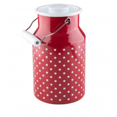 Riess Country Dots Red Milk Jug 2.0 L - Enamel with Plastic Lid