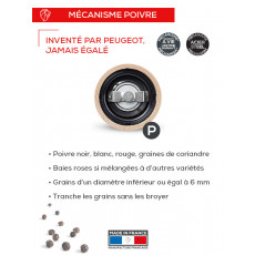 Peugeot Paris U'Select Pepper Mill 12 cm Beechwood Graphite - Steel Grinder