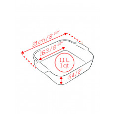 Peugeot Appolia square baking dish 21 cm ecru - ceramic