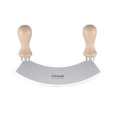 triangle rocking knife 23 cm single-edged - stainless steel - wooden handles
