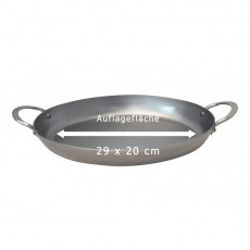 de Buyer Mineral B ovale roasting pan 36 cm - iron with beeswax coating - with handle grips