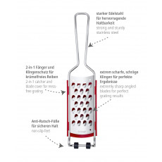 triangle grater coarse with catcher - stainless steel