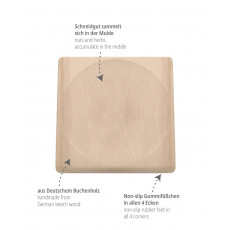 triangle cutting board for rocking knives 19.5x19.5 cm - beech wood