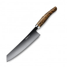 Nesmuk Janus chef's knife 24 cm - niobium steel with DLC coating - handle Karelian masur birch