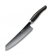 Nesmuk Janus chef's knife 24 cm - niobium steel with DLC coating - handle made of moor oak wood