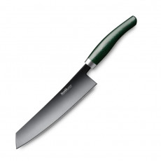 Nesmuk Janus chef's knife 24 cm - niobium steel with DLC coating - handle Micarta green