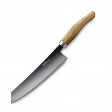 Nesmuk Janus chef's knife 24 cm - niobium steel with DLC coating - olive wood handle