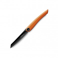 Nesmuk Janus Folder 8.9 cm - Niobium steel with DLC coating - Piano lacquer orange handle