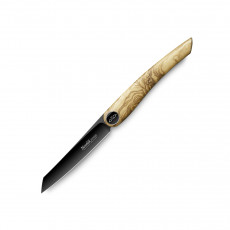 Nesmuk Janus Folder 8.9 cm - Niobium steel with DLC coating - Olive wood handle