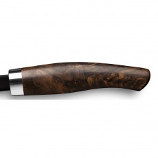 Nesmuk Janus office knife 9 cm - niobium steel with DLC coating - handle walnut burl wood