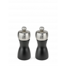 Peugeot Fidji Duo Pepper & Salt Mill 12 cm Beechwood Matte Black - Zirlion Grinder
