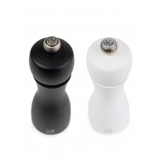 Peugeot Tahiti Duo Pfeffer- + Salzmühle 15 cm Buchenholz schwarz & weiß matt - Zirlion-Mahlwerk